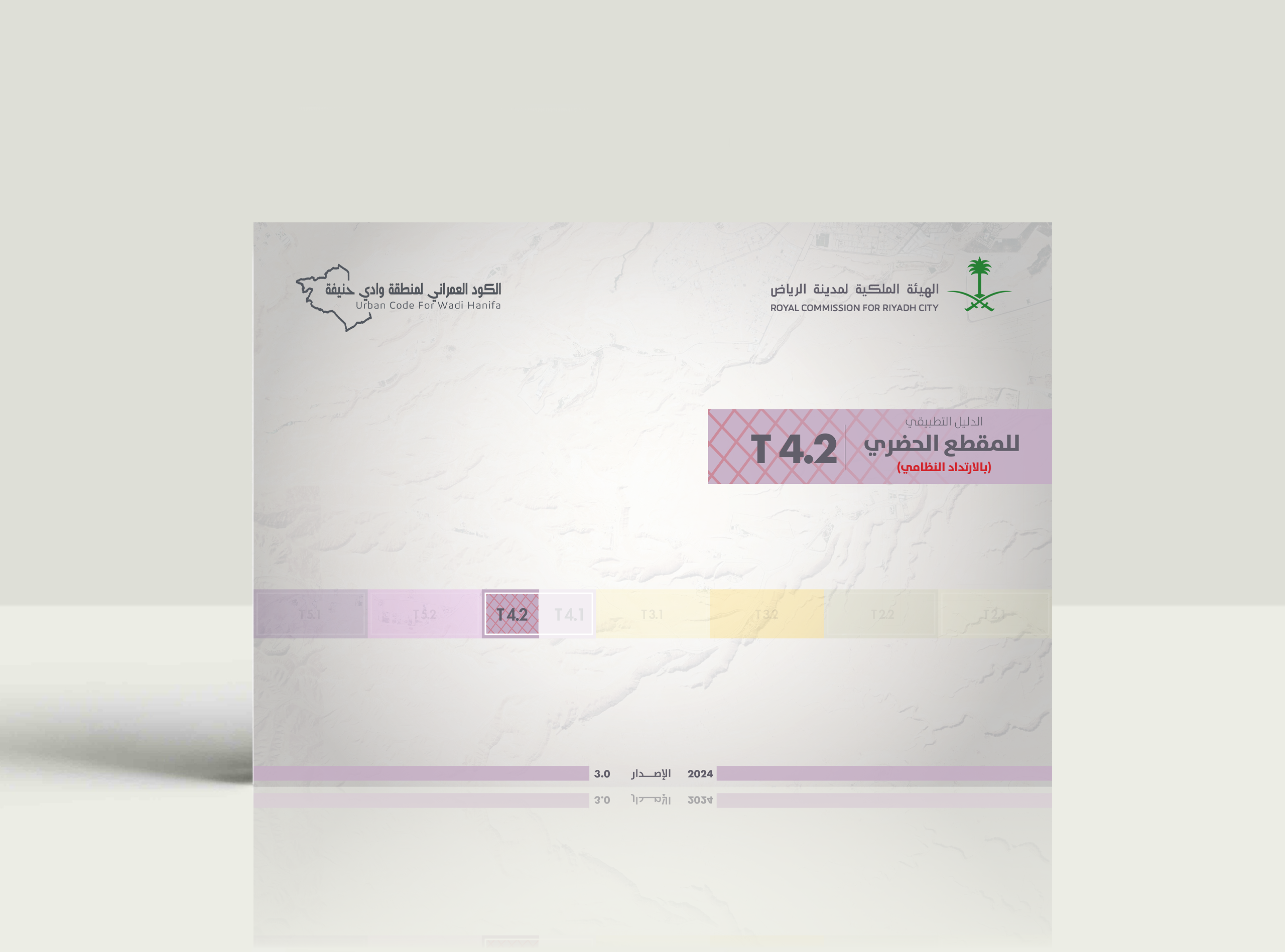 الكود العمراني لوادي حنيفة | المقطع الحضري بالارتداد النظامي | T4.2s