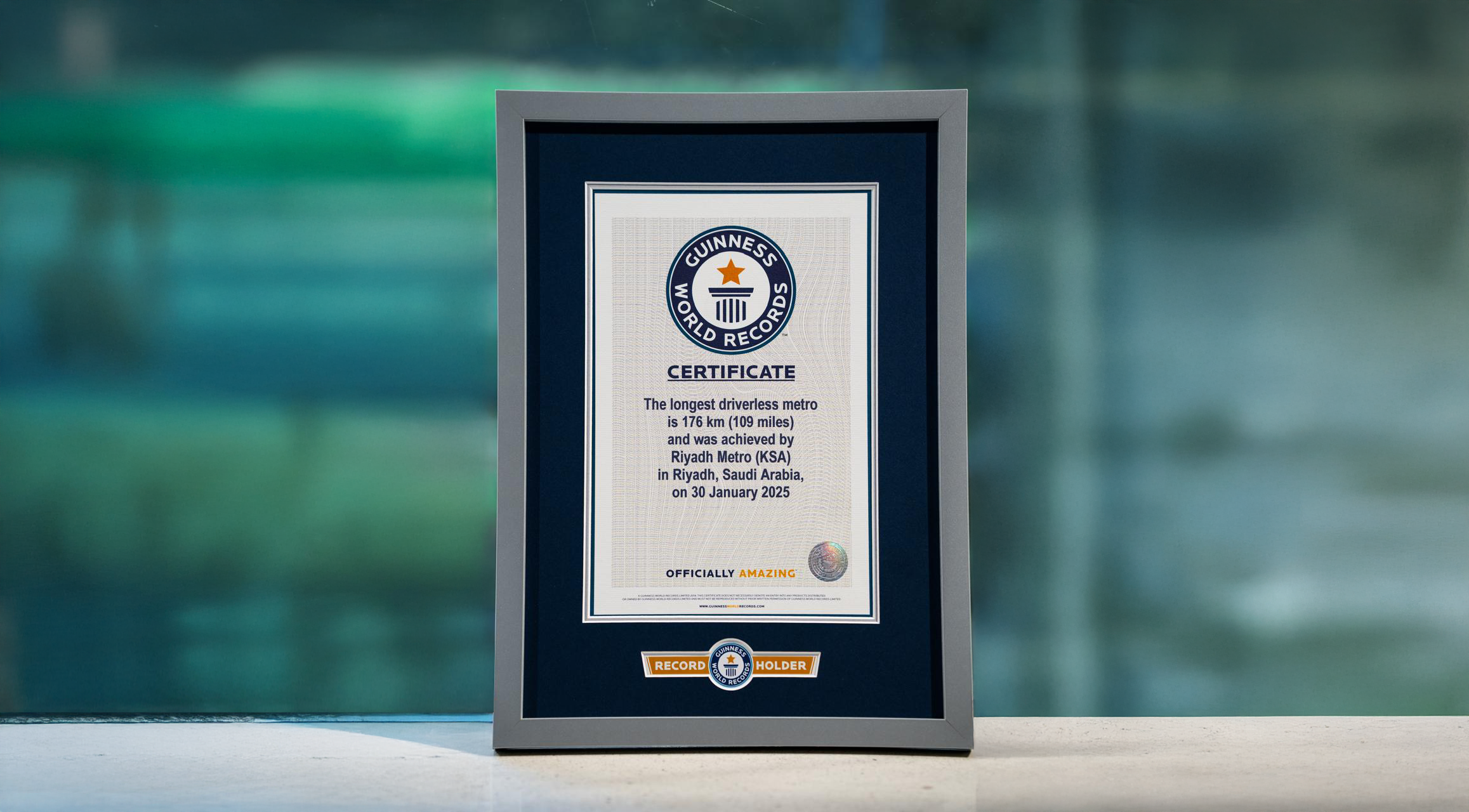 إنجاز عالمي لقطار الرياض بدخوله موسوعة “غينيس للأرقام القياسية” كأطول شبكة قطار ذاتية القيادة في العالم