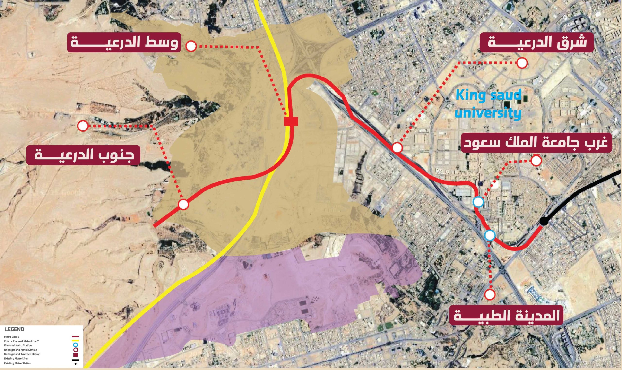 الهيئة الملكية لمدينة الرياض تعلن عن ترسية مشروع امتداد المسار الأحمر لشبكة قطار الرياض بإضافة 8.4 كلم وخمس محطات جديدة