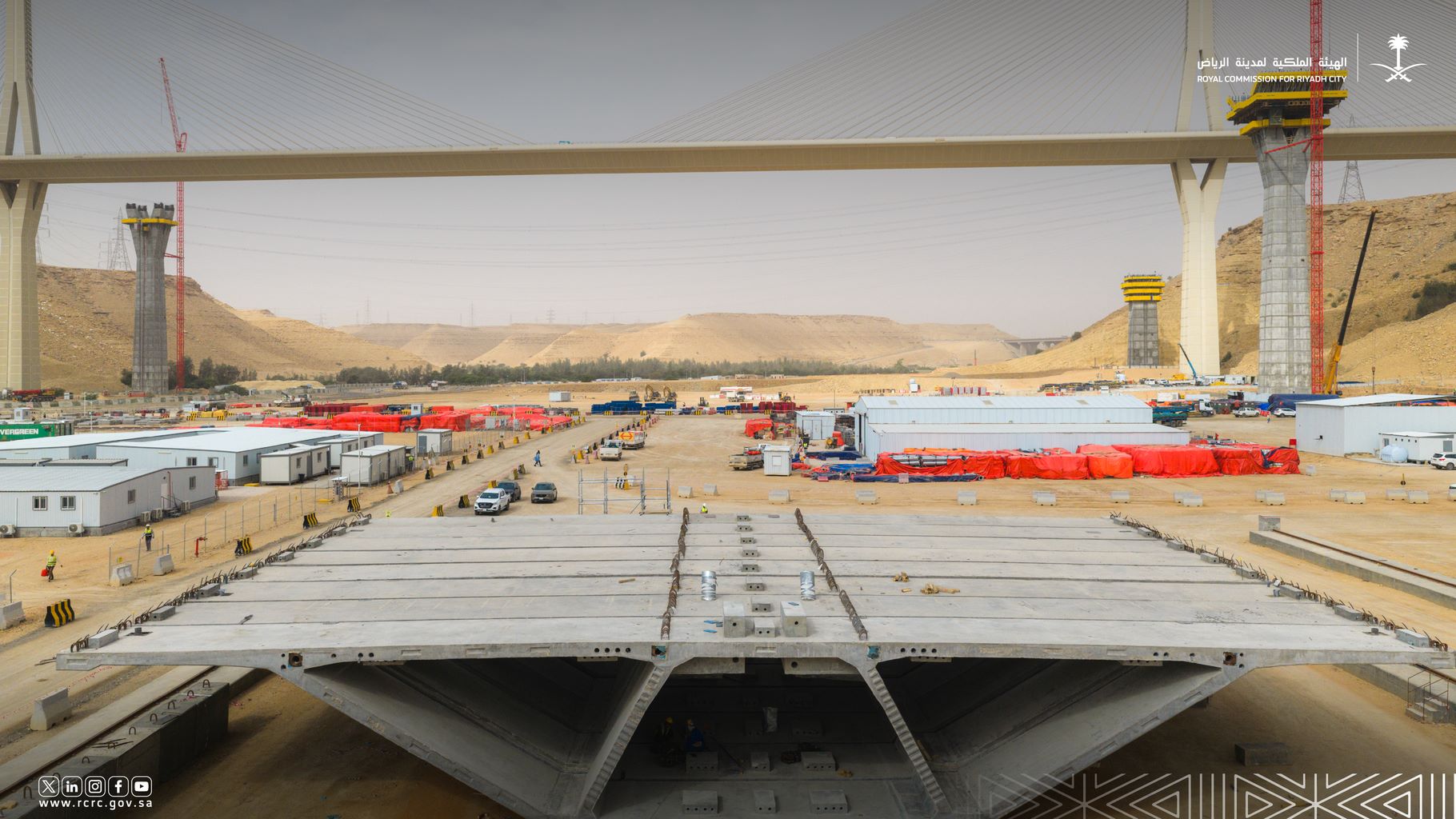 الهيئة الملكية لمدينة الرياض تواصل تنفيذ الجسرين الموازيين لـ جسر وادي لبن بنسبة إنجاز بلغت 28% 